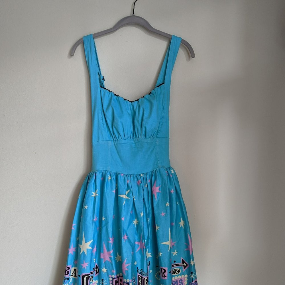 Pinup Couture Blue Rockabilly Dress Women's Size XL